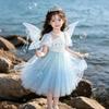 Girls' 2026 Summer Sweet Elsa Princess Mesh Dress - Stylish Formal Skirt for Little Girls