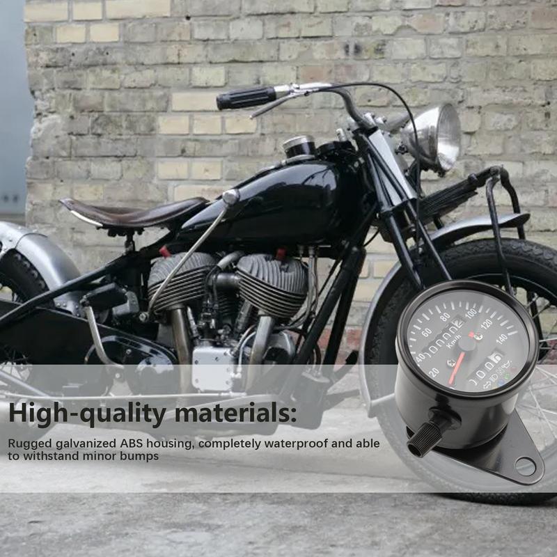 Motorcycle Dual Odometer Speedometer Motorcycle Tachometer Retro Instrument Black Motorcycle Modification Accessories