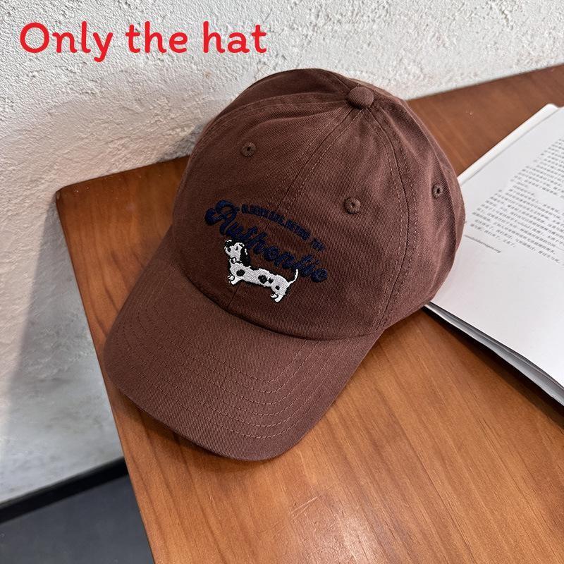 Cartoon Dog Embroidered Baseball Cap For Women Spring Summer Stylish Sunshade Hat