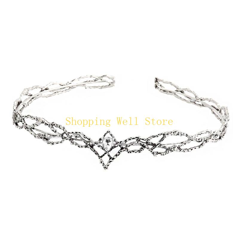 Fashion Elven King Crowns with Stylish Diamonds Adjustables Size Elegant Designs for Parties and Weddings Decoration