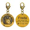 Medaglietta ID Personalizzata per Cani Targhette Personalizzate per Cani Placca Nome Anti-smarrimento Incisione Gratuita Ciondolo per Animali Domestici per Collari Collane Placcato Rame