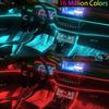 LED-Auto-Innenraum-Umgebungsstreifenlichter, RGB-Faseroptik-Atmosphären-Neon-Beleuchtungsset mit APP-Fernbedienung, Auto-Dekorationslampen