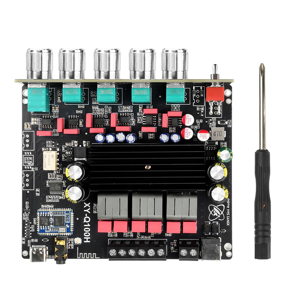 

DC12-24V Q100H Qualcomm APTX Bluetooth Audio Amplifier 2.1 Channel 50W+50W+100W Amplifier TPA3116 Subwoofer
