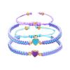 2Pcs Love Heart Beaded Couple Bracelet for Women Men Lucky Red Black Braided Rope Matching Bracelet Friendship Charm Jewelry