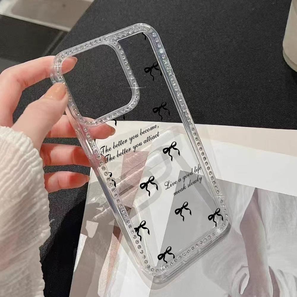 Bracelet Chain Phone Case For iPhone 17 16 15 13 14 for 17Air 17 12 14 16 Pro 17 14 16 Pro Max Sparking Diamond Cute Pattern Hard Cover With Lanyard