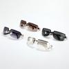Wrap Around Y2K Sunglasses for Women Men Fashion Star Rimless Sun Glasses Cool Girls Punk Goggles Trendy Shades