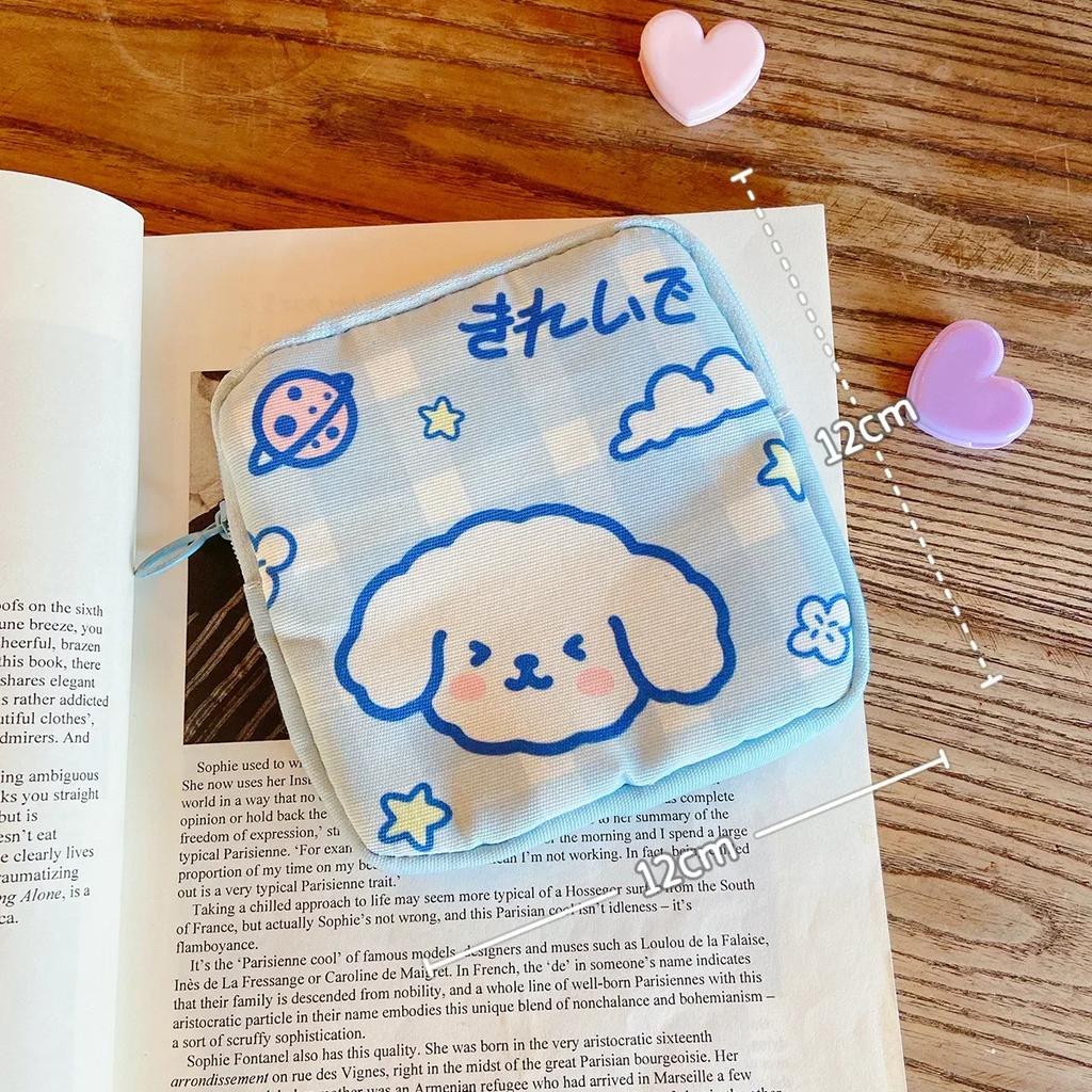 Korean Cute Bear Large Capacity Sanitary Napkin Storage Bags Girls Cartoon Physiological Period Tampon Organiser Bag Mini Bag