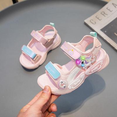 2025 Summer New Girls Sandals Soft Sole Non-slip Sports Casual Shoes Children Cartoon Little Princess Beach Shoes