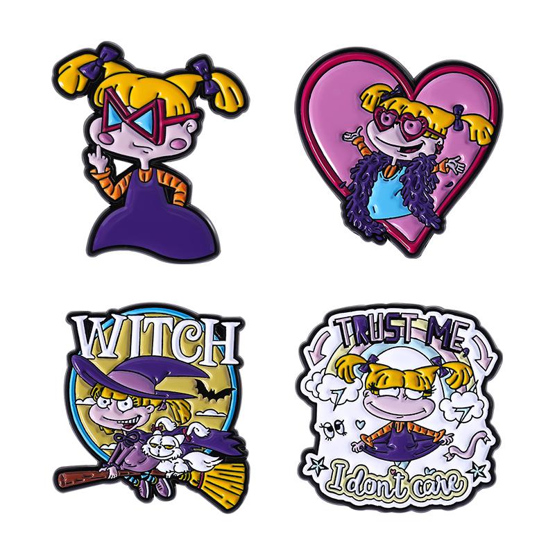 3-6PCS/Set Anime Movies Character Enamel Pins Turbo Granny Cat Spying Brooches Lapel Badges Funny Jewelry Gift for Friends