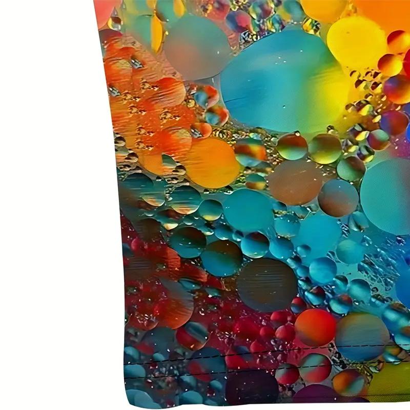 Men's Colorful Round Neck T-shirt 3D Vivid Dot Printing Casual Street Summer Top Polyester Knitted Fabric Slight Elasticity Normal Fit Short Sleeved