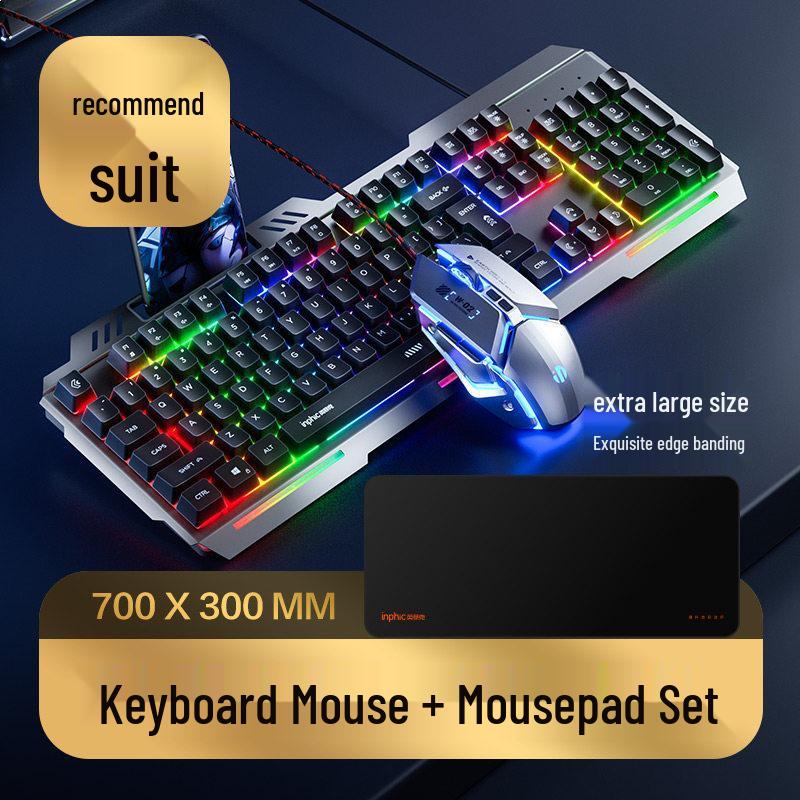 K2 Silent Wired Gaming Keyboard & Mouse Set for Home and Office Use