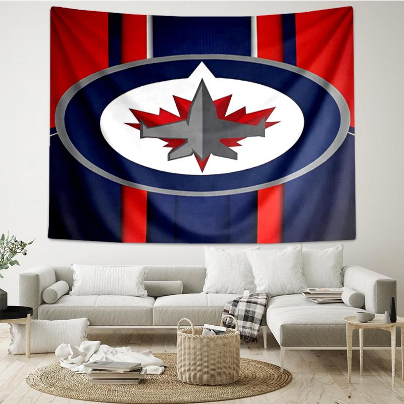 Winnipeg Crest Hockey Tapestry, Unique Design Tapestry, Wall Decor for Bedroom,Livingroom, Playroom,Heartwarming Fan Holiday Gifts