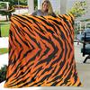 Tiger-Print-Muster Tierdecke, Flanelldecke Überwurfdecke, Warme Kinderdecke für Zuhause Wohnzimmer Schlafzimmer Betten Sofa Picknick
