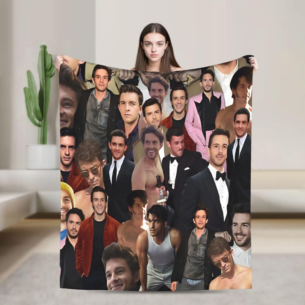Jonathan Bailey Actor Flannel Blanket Comedy Custom Throw Blankets for Home cm Rug Piece
