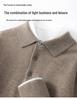 Men's Cashmere Polo Collar Sweater, Solid Color Knitwear, Long Sleeve Button-Up Pullover for Autumn/Winter