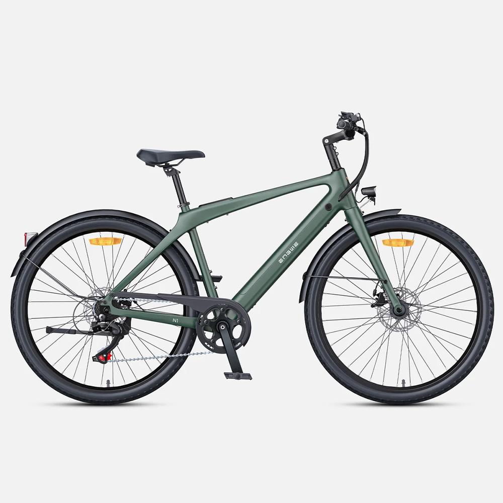 Electric Bike ENGWE N1 AIr 250W Motor Dual Disc Brake 36V 10AH Top Speed 25Km/h CIty Ebike LCD Display 7 Speed Green