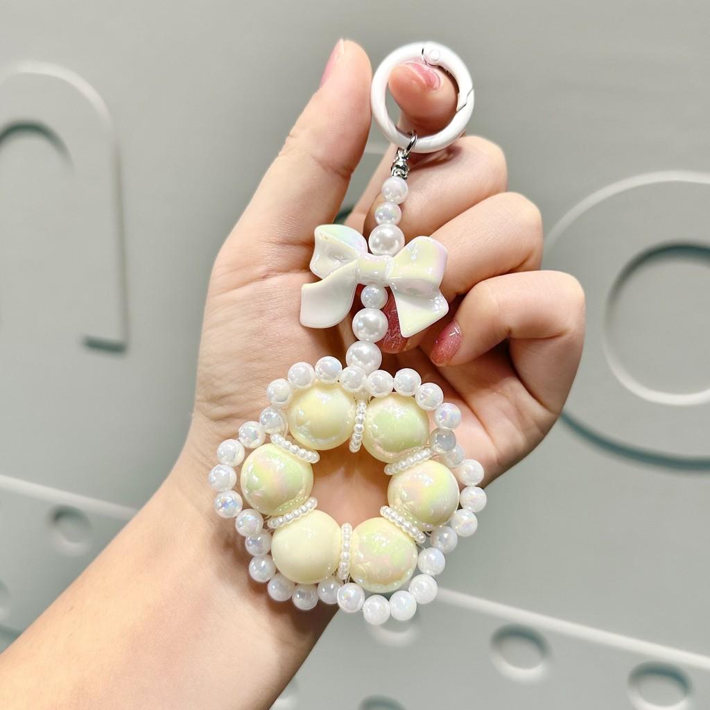 Vibrant Flower Beaded Keychain Stylish Hanging Ornament For Phones And Accessories Everywhere