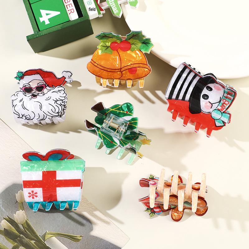 Cartoon Christmas Shark Claw Hair Clip - Cute and Versatile Holiday Accessory