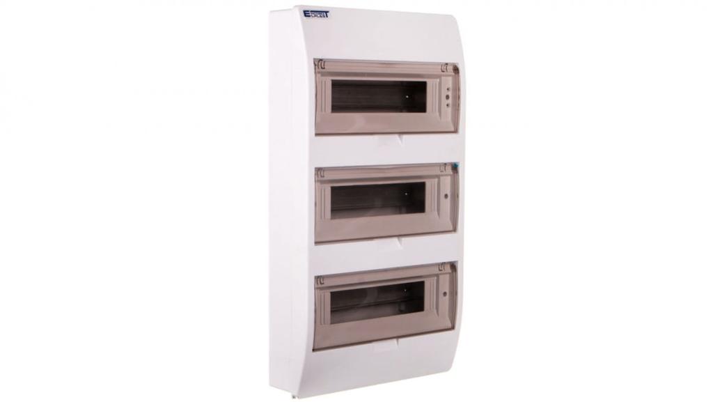Rozdzielnica Modułowa 3X12 Natynkowa Ip40 Z Klapką Dymną I Zaciskami S-36+Szybka+N+Pe 800602 Ene-00355
