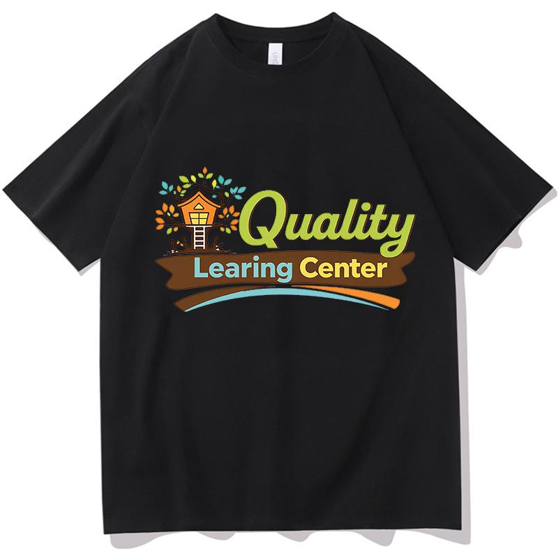 Quality Learning Center Print Tshirt Unisex Streetwear Short Sleeve Cotton Loose Male Tshirts Fashion Casual Game Graphic Tops