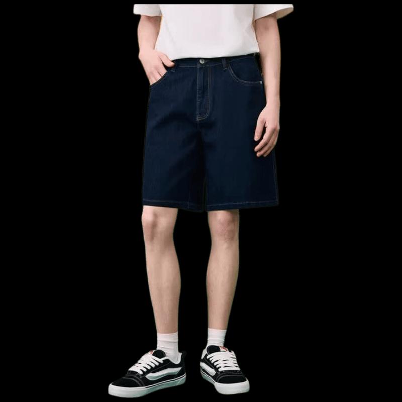 Navigare Unisex Washed Lyocell Cotton Denim Shorts 32 темно-синий