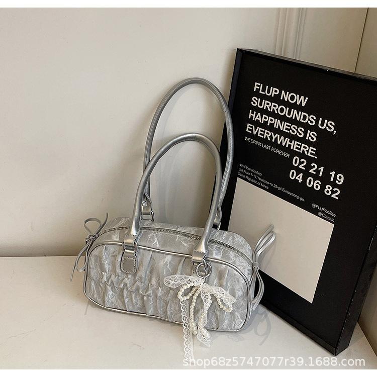 Foreign style bag women's 2025 new fashion high-end bowling handbag ins versatile shoulder messenger bag