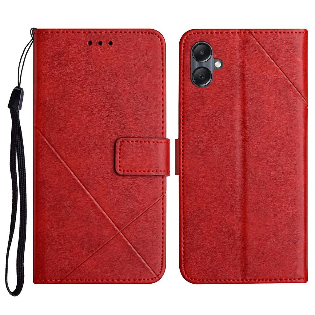 For Samsung Galaxy A06 4G Leather Case Line Pattern Wallet Phone Cover