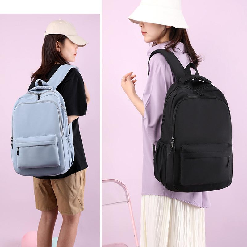 Student Color Solid Backpack With Arcshaped Straps Breathable Gift Schoolbag