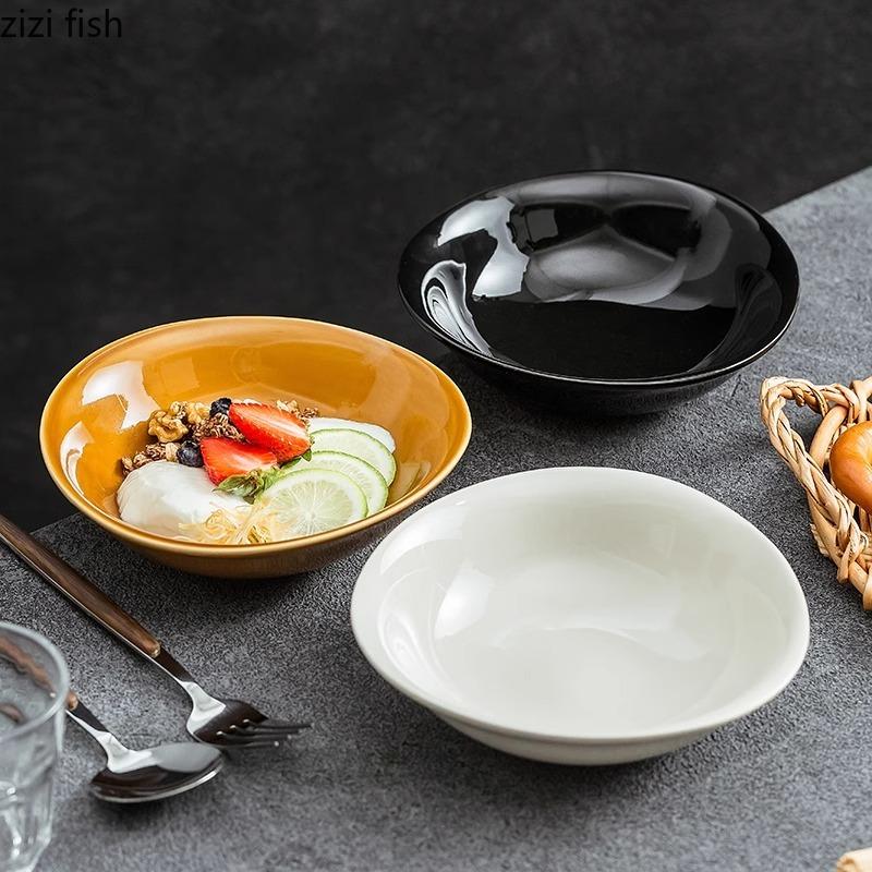 Irregular Ceramic Bowl Creative Breakfast Oat Bowl Yogurt Bowl Salad Bowls Sugar Water Bowls Molecular Food Featured Tableware