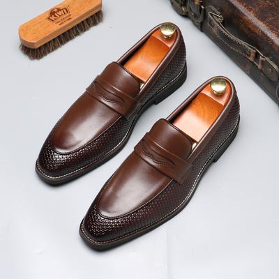 Moda Erkek Günlük İş Ayakkabıları Erkek Klasik İngiliz Tarzı Penny Loafer Mokasenler Erkek Parti Düğün Deri Düz Ayakkabılar