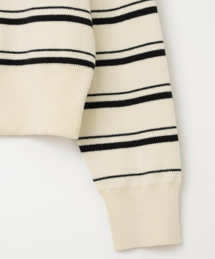 MILLO ARCHIVE Fuzz Stripe Henley Neck Knit [Ivory]