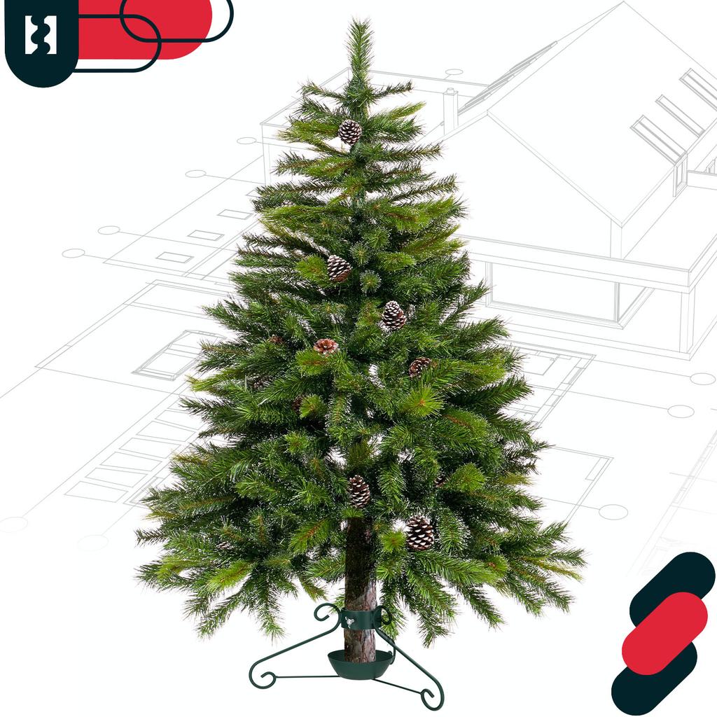 Kotarbau® Metal Christmas Tree Stand With Water Container, Wrapped, Decorative, Green, 52 X 23 Cm
