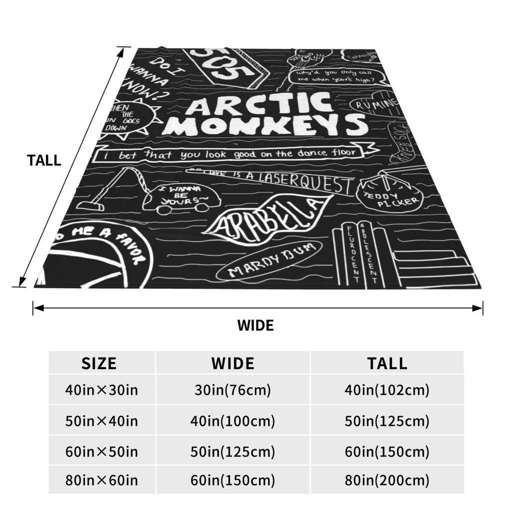 Arctic Monkeys Gift Blanket For Men Women Cozy Soft Throw Blankets for Bed Multiple Sizes