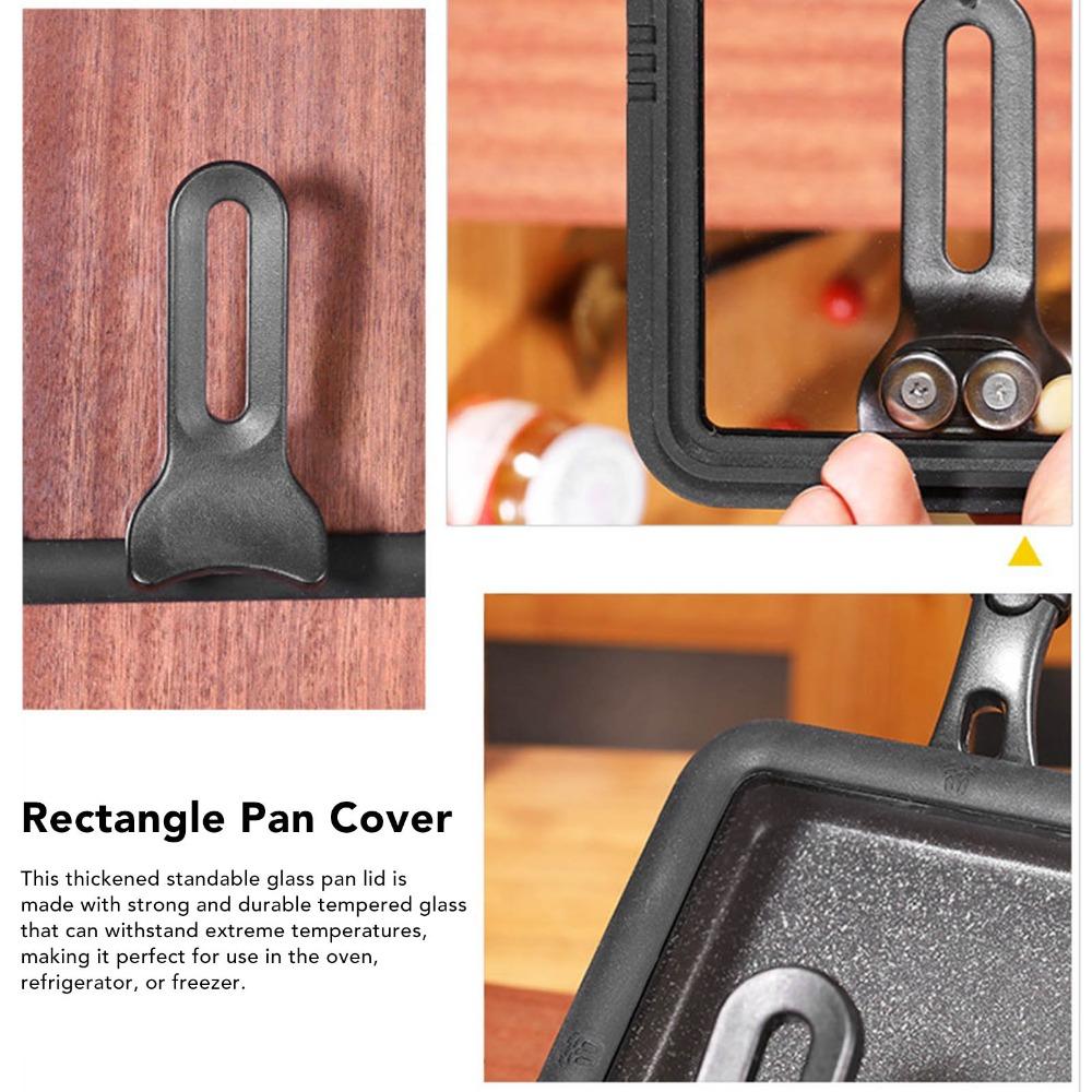 Rectangle Pot Cover Visible Glass Lid Replacement Skillet Lid  Frying Pan