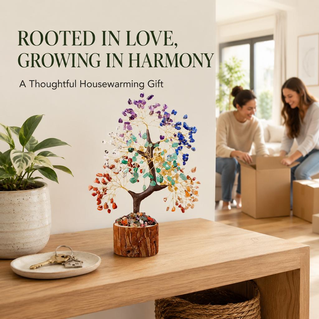 Chakra Baum Geburtstagsgeschenk für Frauen Mama Schwester Freundin Edelsteinbaum Heimdeko