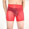 Large Size Couple Oil Glossy Boxers High Elastic Invisible Panties Men Smooth Bullet Separation Underpant Gay Perspective Trunk