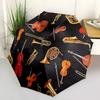 1pc Musical Symbols and Musical Instruments Umbrella Portable Folding Umbrella Iron Frame Hole Bone Structure Outdoor Home Umbrella