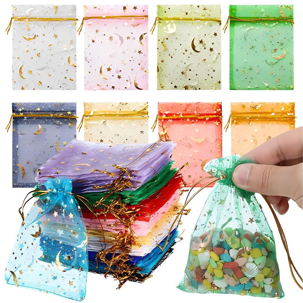 10pcs Organza Drawstring Gift Bags Mixing Colors Present Bag Candy Jewelry Cosmetics Travel Luggage Storage YMY