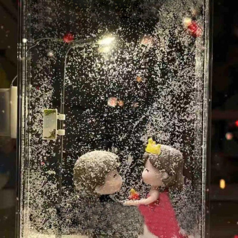 Cadou de Crăciun Scenă de zăpadă Lampă de noapte Materiale DIY Lampă stradală curgătoare Decor de birou