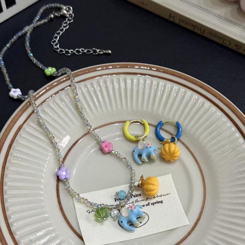 Chain Choker Elephant Pumpkin Necklace Acrylic Zinc Zinc Alloy Halloween Pendant Jewelry  Women