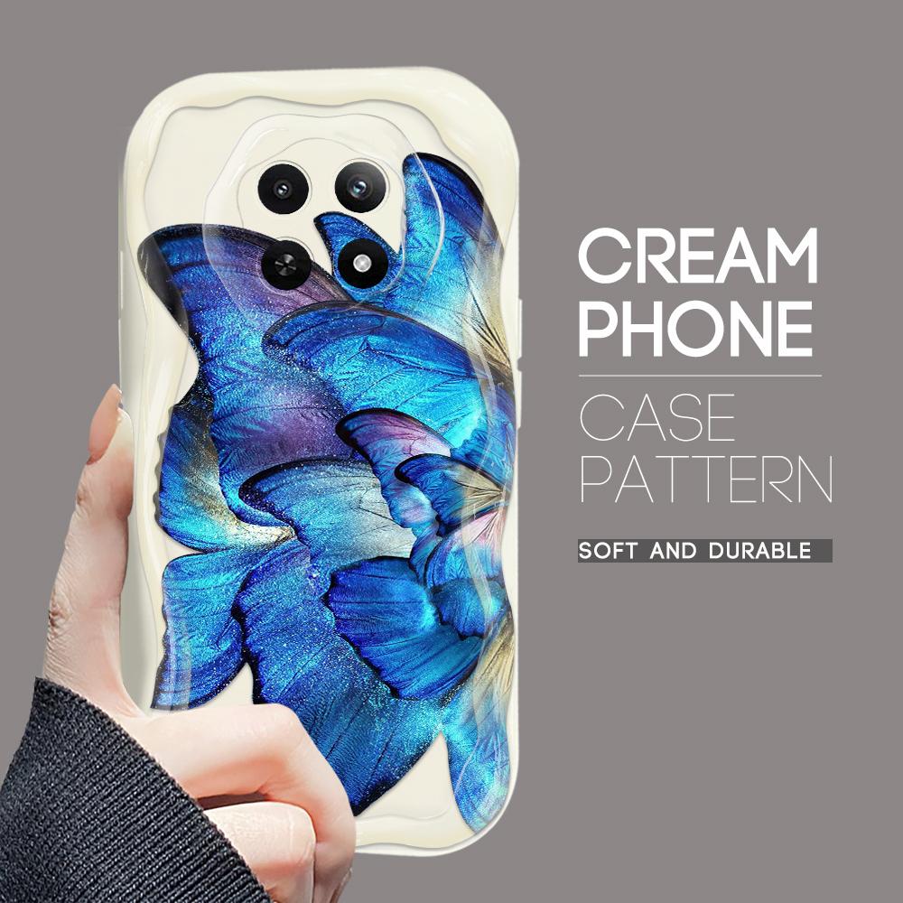 Cartoon Pattern Cream Texture Casing Wavy Edge Soft Silicone Cover Phone Case for OPPO Reno Realme OnePlus Vivo
