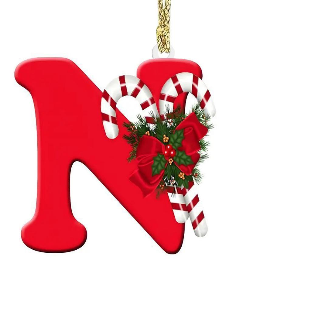 1pc Christmas Pendant Acrylic 26 Letter Pendant Hanging Christmas Tree Ornament Accessories Xmas New Year Decor Ornaments