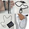 Ahiller 63cm Stainless Steel Wallet Chain with Double Lock and Alloy Design Men's Carabiner, Heavy-Duty (YK-Gunmetal)