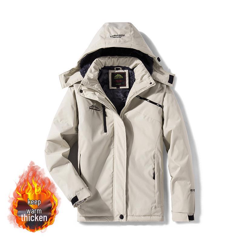 Men's Waterproof Fleece-Lined Winter Jacket for Mountaineering, Camping, and Travel
