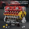 Non-Toxic 4719Pcs V12 Engine Model Building Blocks Technology Bricks Kit With Display Stand Adult Gift Children'S Educational Diy Toys
