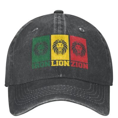 Iron Lion Zion Baseball Cap Classic Print Outdoor Sports Sunscreen Washed Trucker Hat Unisex Men Fashion Custom Baseball Caps