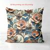 1 Pieces Floral 2D Printed Pillow With Peach And Blue Flowers Polyester pillowcase, sofa decorative cushion cov Headboard Pillow
