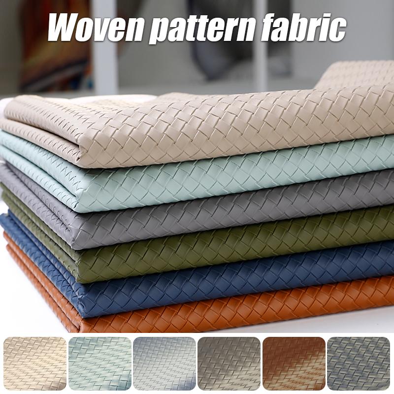 100x137cm Woven Pattern Synthetic Leather Fabric Soft PU Leather Sewing Diy Sofa Background Car Interior Upholstery Home Decor