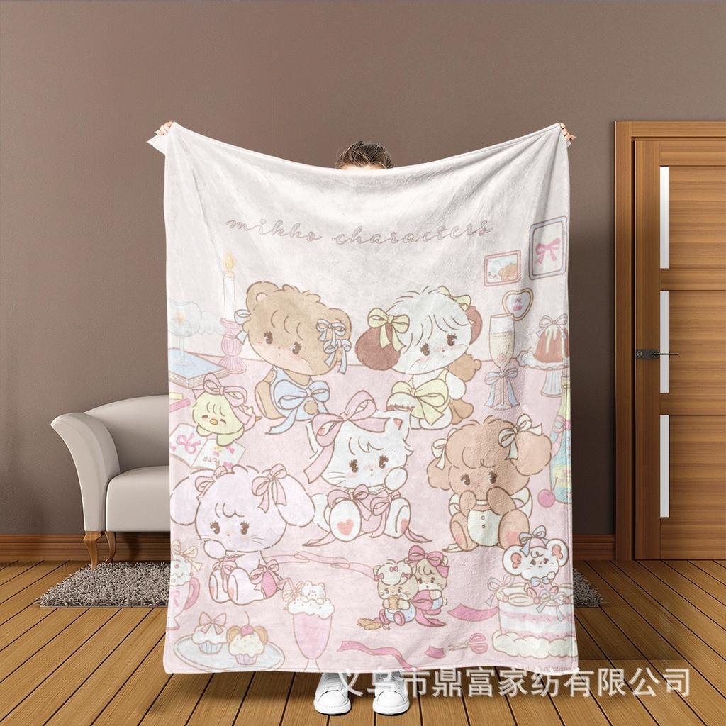 New Cute Cartoon Mikko Flannel Blanket All-season Children's Printed Blanket Soft Nap Blanket