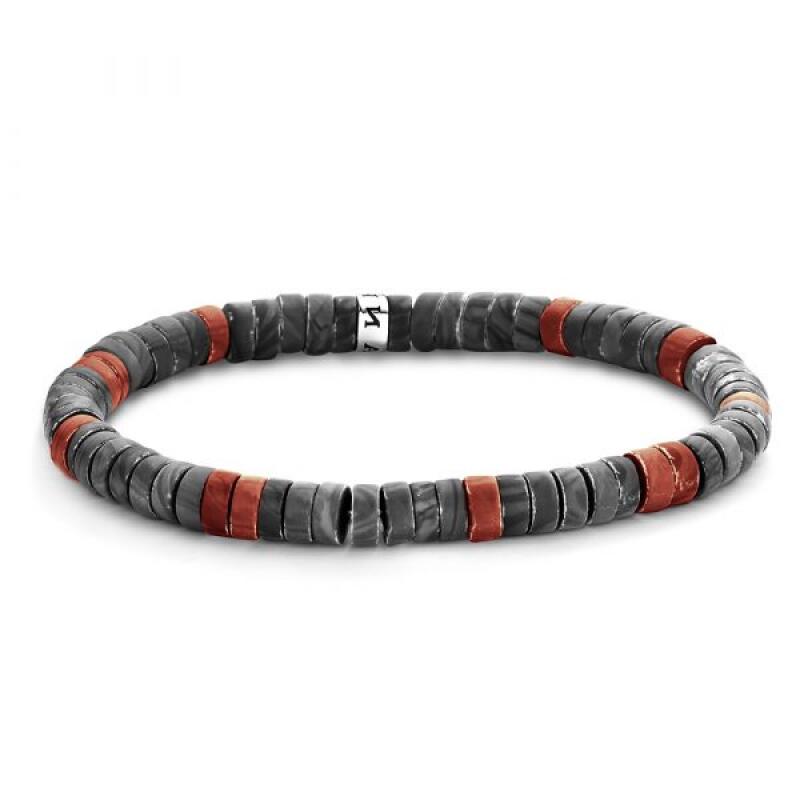 

[Frank 1967] Sicilian Gemstone Bracelet Black Red 7FB-0433